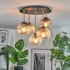 Koyoto lampa sufitowa, kula świetlna mosiądz, czarny, 5-punktowe