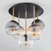 Koyoto lampa sufitowa, kula świetlna mosiądz, czarny, 5-punktowe