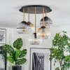 Koyoto lampa sufitowa, kula świetlna mosiądz, czarny, 5-punktowe