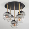 Koyoto lampa sufitowa, kula świetlna 45 cm mosiądz, czarny, 5-punktowe