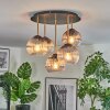 Koyoto lampa sufitowa, kula świetlna 45 cm mosiądz, czarny, 5-punktowe