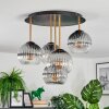 Koyoto lampa sufitowa, kula świetlna 45 cm mosiądz, czarny, 5-punktowe
