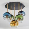 Koyoto lampa sufitowa, kula świetlna 45 cm mosiądz, czarny, 5-punktowe