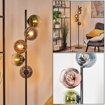 Koyoto kula świetlna, lampa stojąca 32 cm niebeieski, zielony, przezroczysty, miedziany, 5-punktowe