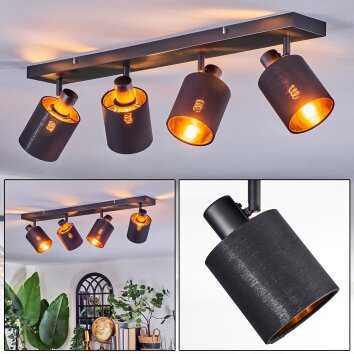 Fallhagen Lampa sufitowa, Spot sufitowy Czarny, 4-punktowe