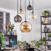 Koyoto lampa wisząca, kula świetlna, lampa wisząca 45 cm bursztynowy, przezroczysty, przydymiony, 5-punktowe