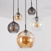 Koyoto lampa wisząca, kula świetlna, lampa wisząca 45 cm bursztynowy, przezroczysty, przydymiony, 5-punktowe