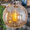 Koyoto Lampa wisząca, Kula świetlna, Lampa wisząca 45 cm W kolorze bursztynu, Przezroczysty, Przydymiony, 5-punktowe