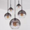Koyoto lampa wisząca, kula świetlna, lampa wisząca przezroczysty, przydymiony, 5-punktowe