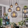 Koyoto lampa wisząca, kula świetlna, lampa wisząca przydymiony, 5-punktowe