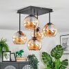 Koyoto lampa sufitowa, kula świetlna 37 cm bursztynowy, 5-punktowe