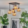 Koyoto lampa sufitowa, kula świetlna 37 cm bursztynowy, 5-punktowe