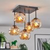 Koyoto lampa sufitowa, kula świetlna 37 cm bursztynowy, 5-punktowe