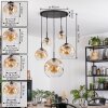 Ripoll lampa wisząca, kula świetlna, lampa wisząca bursztynowy, przezroczysty, 5-punktowe