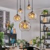 Ripoll lampa wisząca, kula świetlna, lampa wisząca bursztynowy, przezroczysty, 5-punktowe