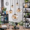 Ripoll lampa wisząca, kula świetlna, lampa wisząca bursztynowy, przezroczysty, 5-punktowe