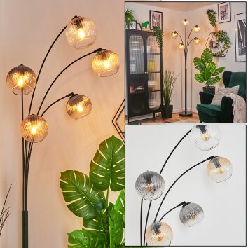 Koyoto Kula świetlna, Lampa stojąca W kolorze bursztynu, Przezroczysty, Przydymiony, 5-punktowe