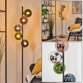 Gastor kula świetlna, lampa stojąca 33 cm niebeieski, chrom, zielony, miedziany, przydymiony, 5-punktowe