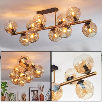 Ripoll Lampa sufitowa, Kula świetlna Złoty, Czarny, 10-punktowe