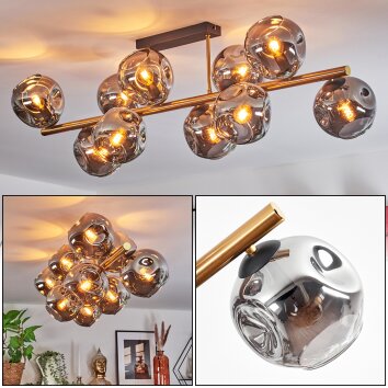 Ripoll Lampa sufitowa, Kula świetlna Złoty, Czarny, 10-punktowe