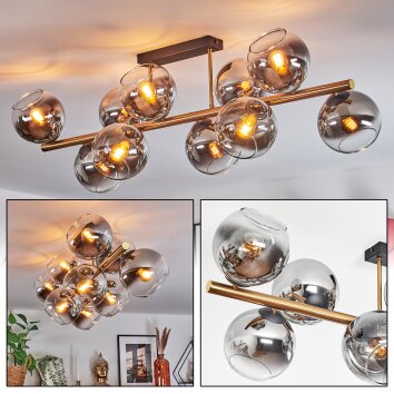 Koyoto lampa sufitowa, kula świetlna złoty, czarny, 10-punktowe