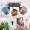 Koyoto lampa sufitowa, kula świetlna niebeieski, złoty, miedziany, 3-punktowe
