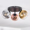 Ripoll lampa sufitowa, kula świetlna chrom, złoty, przezroczysty, miedziany, przydymiony, 3-punktowe