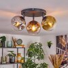 Ripoll lampa sufitowa, kula świetlna chrom, złoty, przezroczysty, miedziany, przydymiony, 3-punktowe