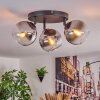 Koyoto lampa sufitowa, kula świetlna chrom, przezroczysty, przydymiony, 3-punktowe