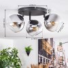 Koyoto lampa sufitowa, kula świetlna chrom, przezroczysty, przydymiony, 3-punktowe