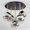 Koyoto lampa sufitowa, kula świetlna mosiądz, czarny, 5-punktowe