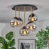 Koyoto lampa sufitowa, kula świetlna mosiądz, czarny, 5-punktowe