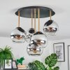 Koyoto lampa sufitowa, kula świetlna mosiądz, czarny, 5-punktowe