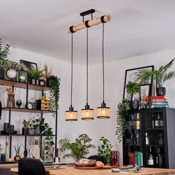Ramila Lampa wisząca, Lampa wisząca Ecru, Czarny, 3-punktowe