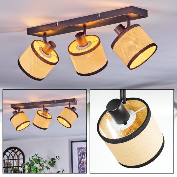 Chellas Lampa sufitowa, Spot sufitowy Czarny, 3-punktowe