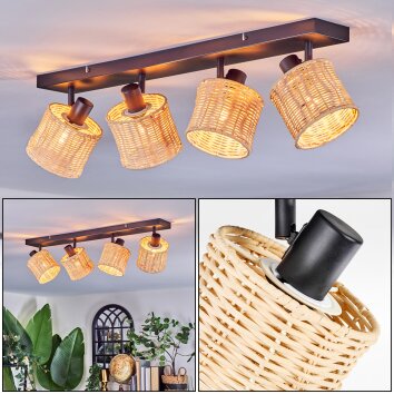 Cavaca Lampa sufitowa, Spot sufitowy Czarny, 4-punktowe Cavaca Lampa sufitowa, Spot sufitowy Czarny, 4-punktowe