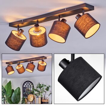 Bassagoda Lampa sufitowa, Spot sufitowy Czarny, 4-punktowe