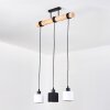 Bassagoda lampa wisząca, lampa wisząca kolory naturalne, czarny, 3-punktowe