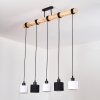 Bassagoda lampa wisząca, lampa wisząca kolory naturalne, czarny, 5-punktowe