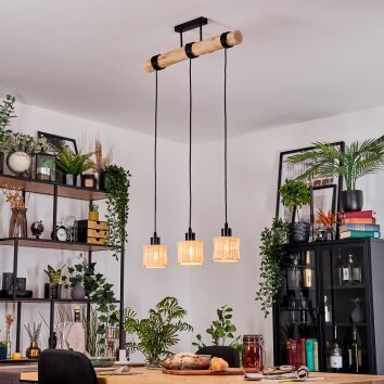 Cavaca lampa wisząca, lampa wisząca kolory naturalne, czarny, 3-punktowe