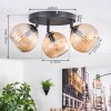 Koyoto lampa sufitowa, kula świetlna bursztynowy, 3-punktowe