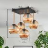 Koyoto lampa sufitowa, kula świetlna złoty, czarny, 5-punktowe