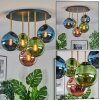 Gastor lampa sufitowa, kula świetlna 45 cm mosiądz, czarny, 5-punktowe