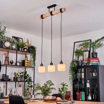 Bassagoda lampa wisząca, lampa wisząca kolory naturalne, czarny, 3-punktowe
