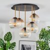 Koyoto lampa sufitowa, kula świetlna mosiądz, czarny, 5-punktowe