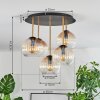 Koyoto lampa sufitowa, kula świetlna mosiądz, czarny, 5-punktowe