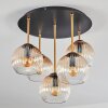 Koyoto lampa sufitowa, kula świetlna mosiądz, czarny, 5-punktowe
