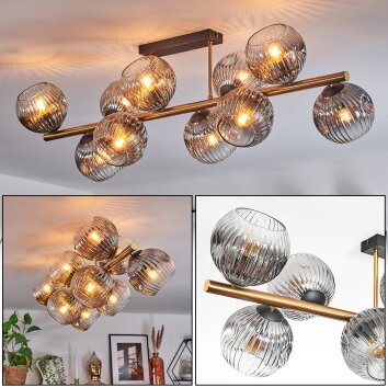 Ripoll Lampa sufitowa, Kula świetlna Złoty, Czarny, 10-punktowe