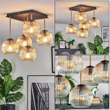 Ripoll Lampa sufitowa, Kula świetlna Złoty, Czarny, 5-punktowe