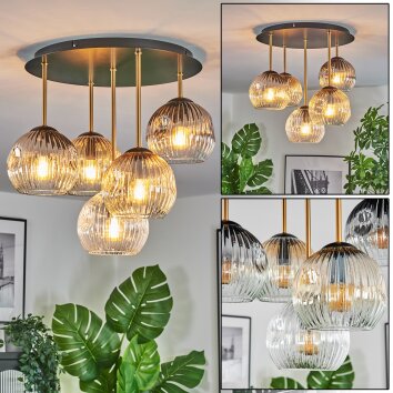 Ripoll Lampa sufitowa, Kula świetlna Mosiądz, Czarny, 5-punktowe